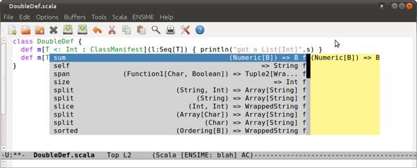 screenshot of ensime’s autocomplete feature