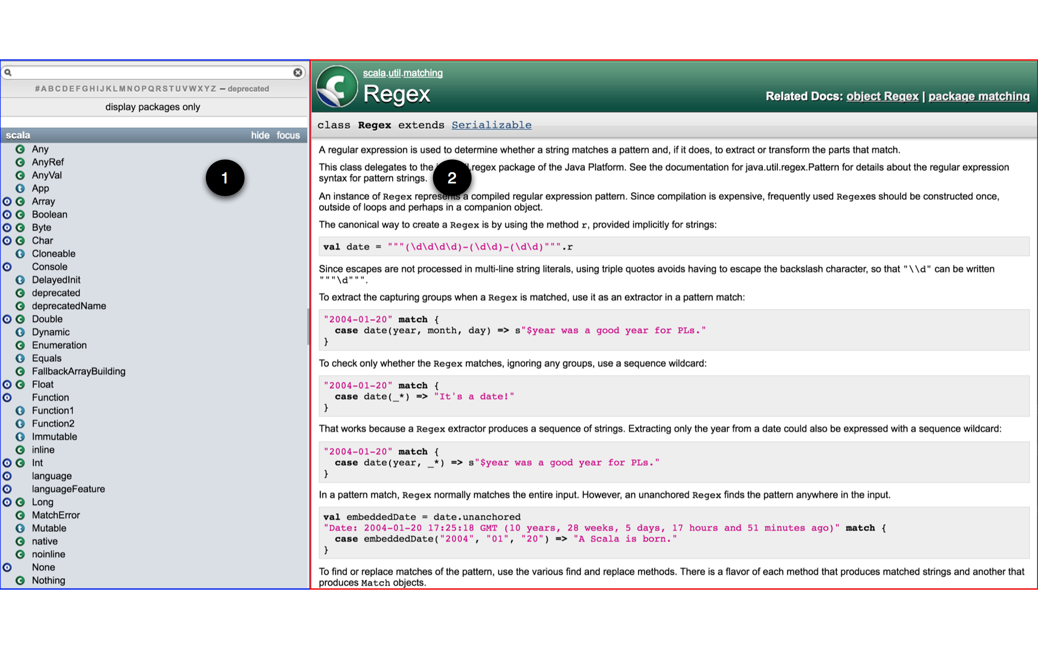 Scaladoc Website Layout