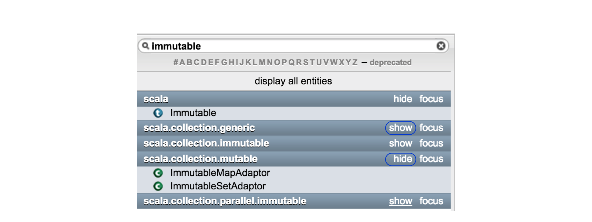 Show and Hide Filters